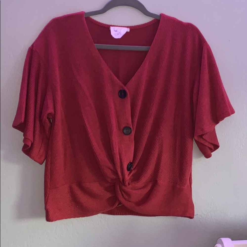 Knit button up top